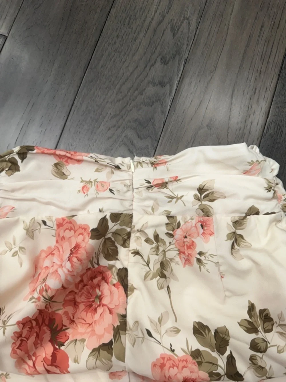SHEIN Floral Two-Piece Crop Top & high slit Skirt Set - peachy like Rose Print